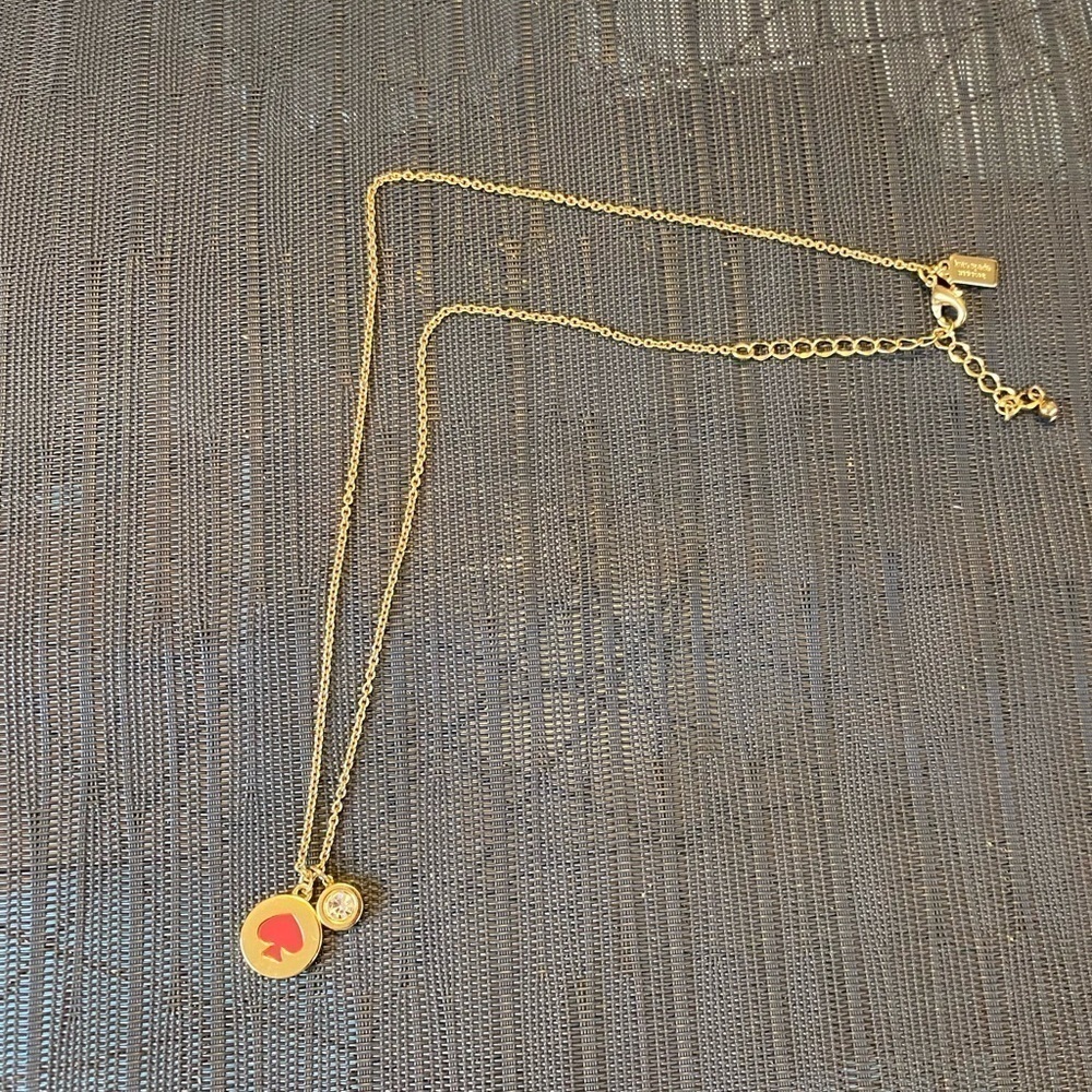 Kate Spade ♠️ Necklace w/ Gold and Hot Pink Spade
